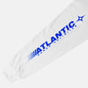 Load image into Gallery viewer, Sleeve close up of the screen-pinted ATLANTIC white long sleeve from PHOSIS Clothing