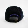 Load image into Gallery viewer, Back view of the embroidered &#39;FLAMBE&#39; black dad hat from PHOSIS Clothing