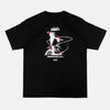 Load image into Gallery viewer, Back view of the screen-pinted ARCHETYPE black heavyweight cotton t-shirt from PHOSIS® Clothing